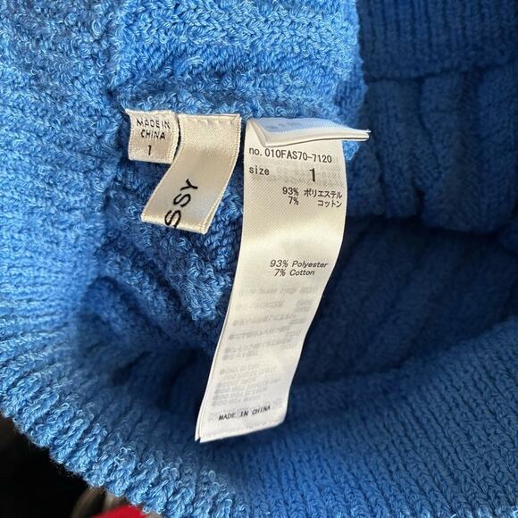 MOUSSY Wide Ribbed Knit Pants Flare Hem in Bright Blue Kidcore Rare Size S (1) - Picture 8 of 13